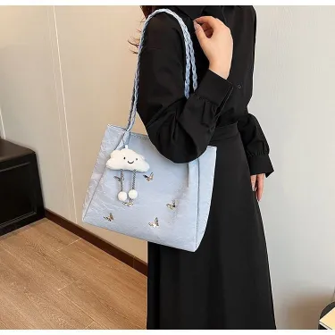 Luxury Style Butterfly Design Large Capacity Shoulder Bag 